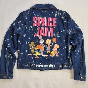 Space Jam Denim Jacket Womens Large Members Only Looney Tunes Collab Lol…